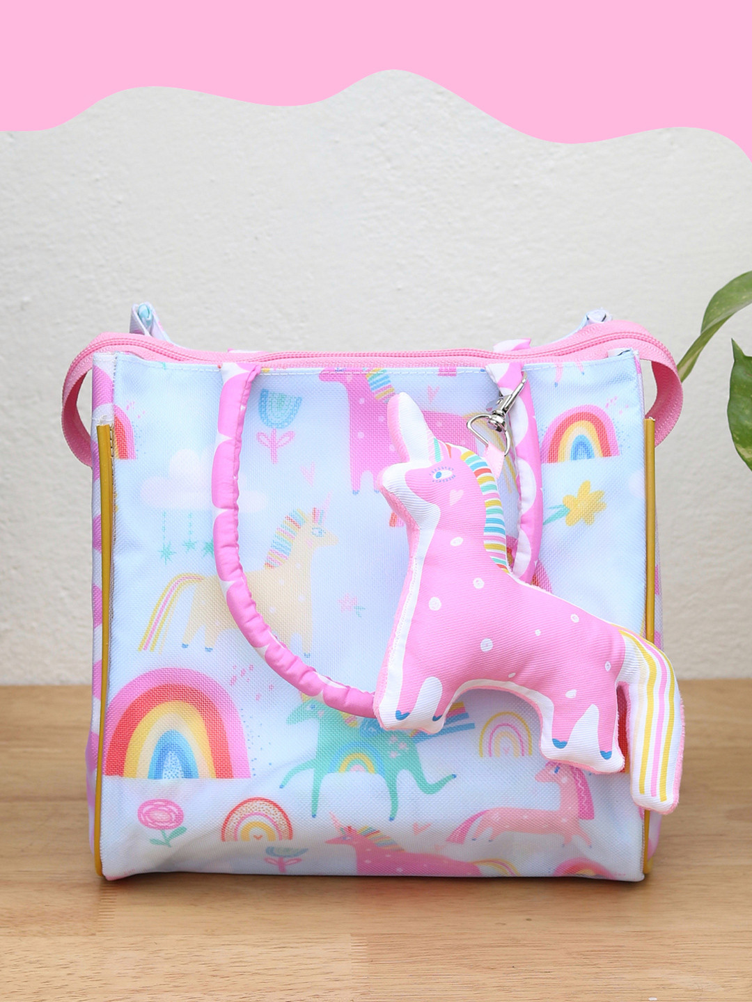 ROSADA Kids Blue Unicorn Printed Lightweight Waterproof Tote Bag