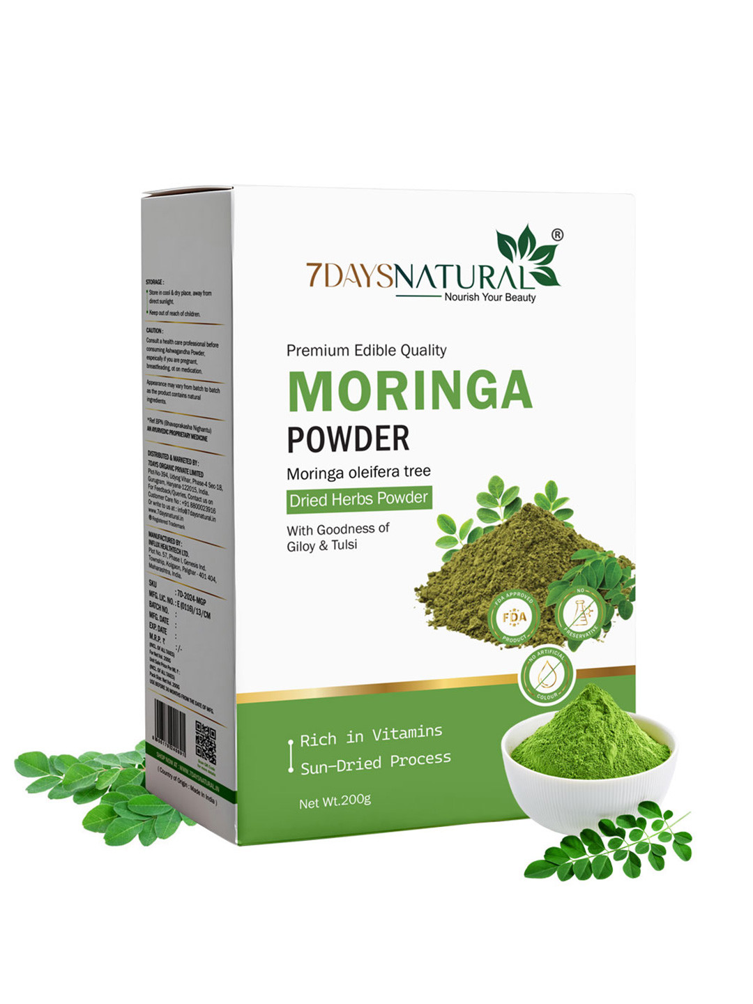 7DAYSNATURAL Natural Moringa Herbal Powder - 200 g