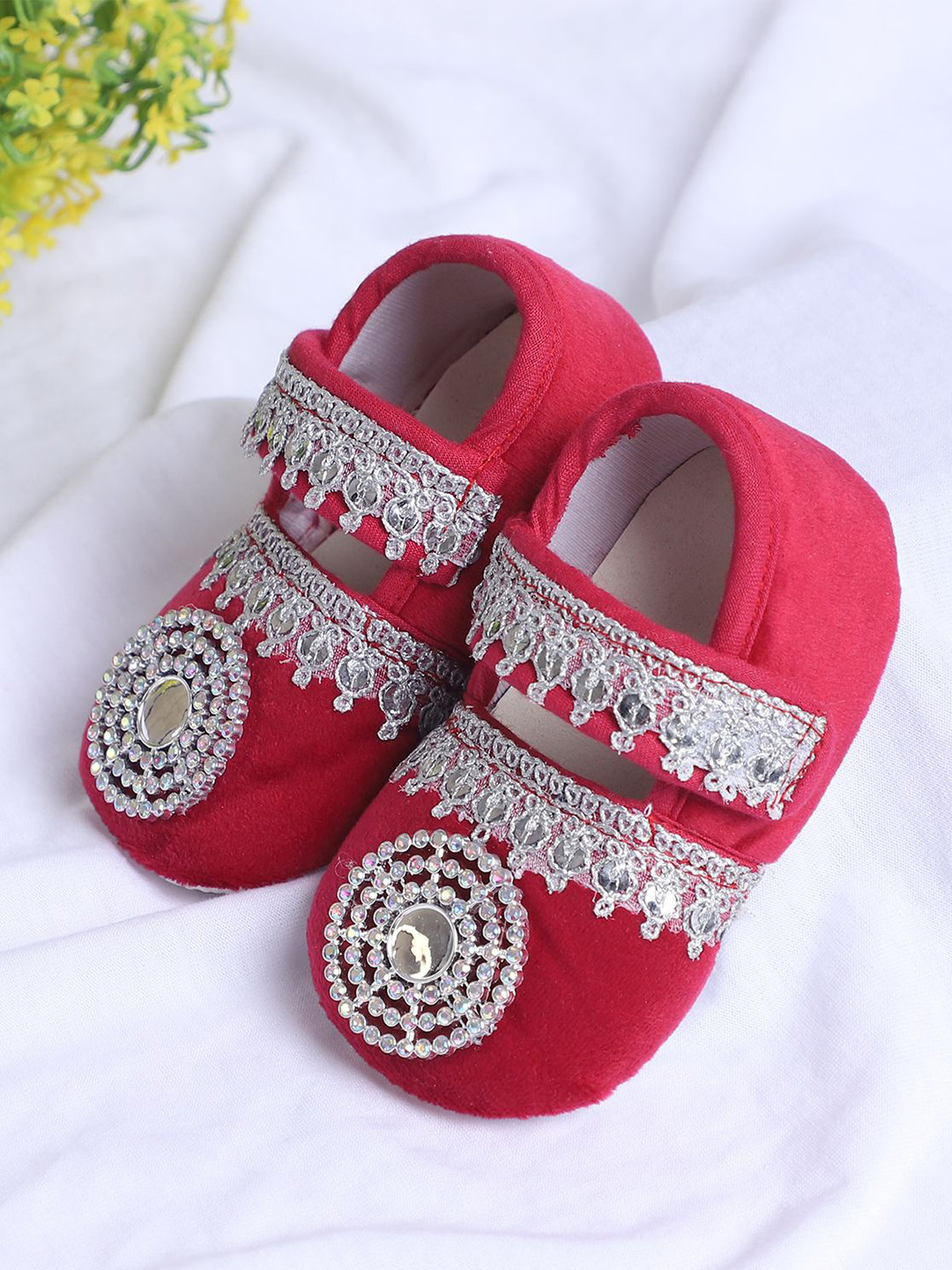 COCO CANDY Girls Ethic Silver Lace Booties
