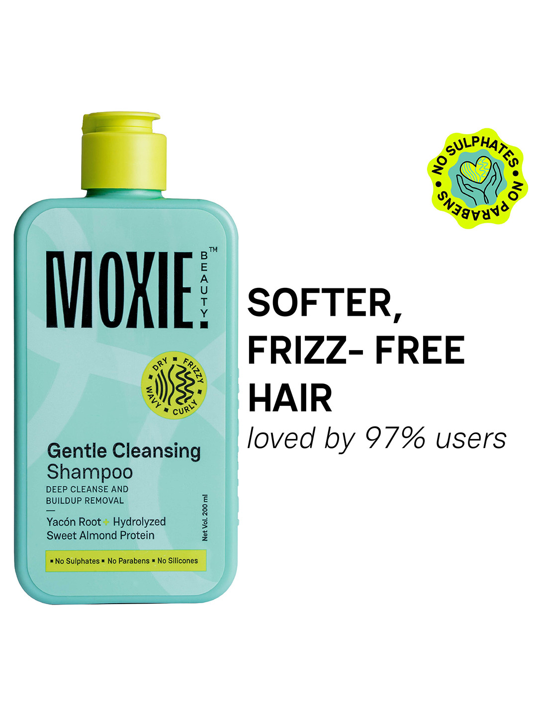 MOXIE BEAUTY Gentle Cleansing Shampoo with Yacon Root & Sweet Almond Protein - 200 ml