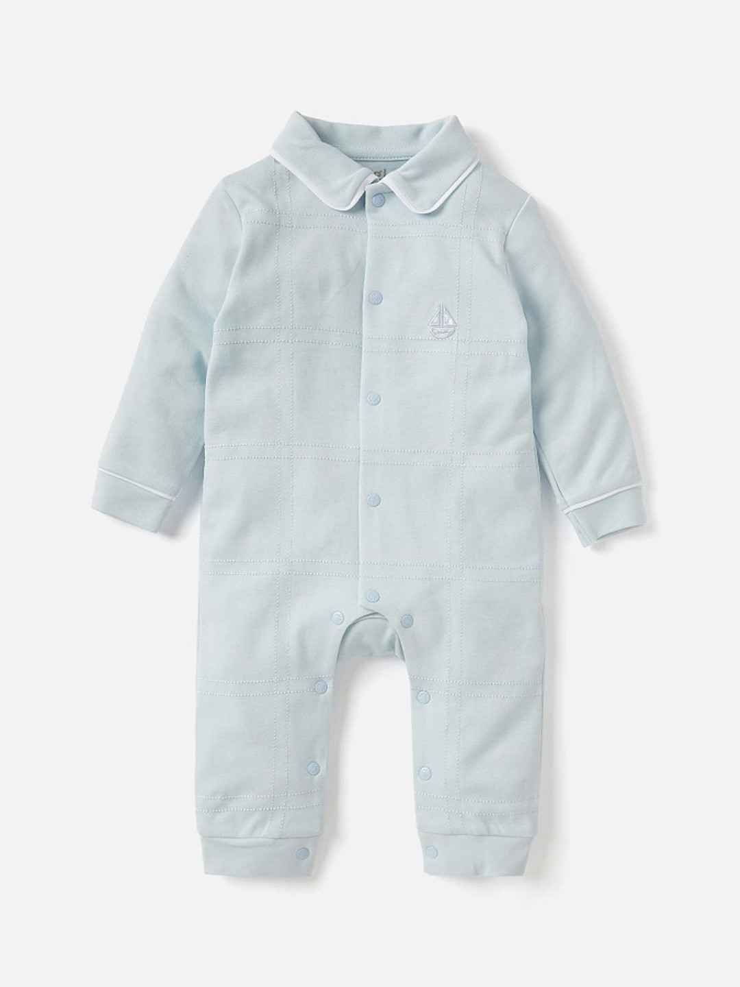 Giggles by Babyshop Infants Boys Sail Boat Embroidered Collared Rompers