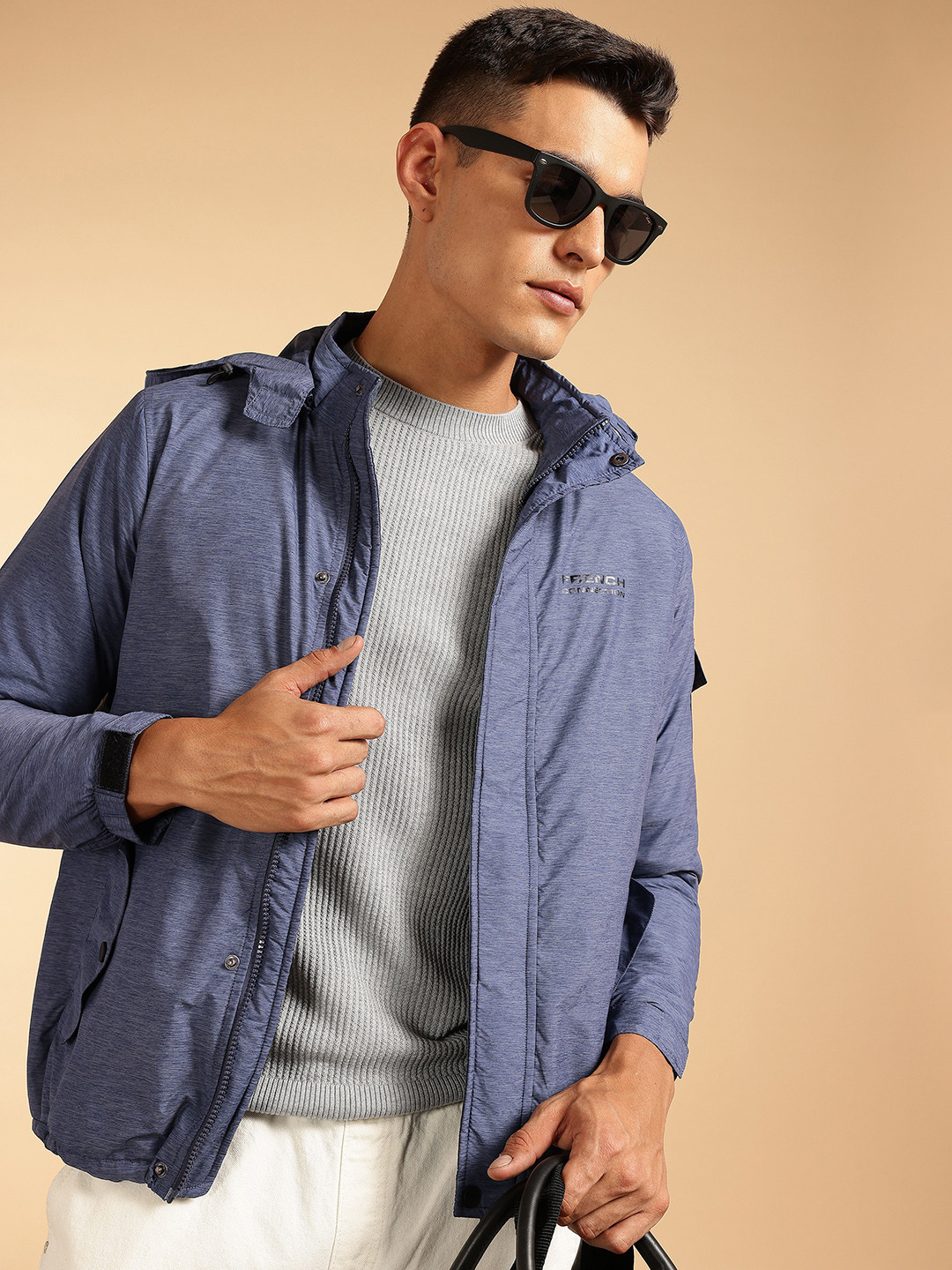 French Connection Detachable hood Tailored Jacket With Inner Fleece