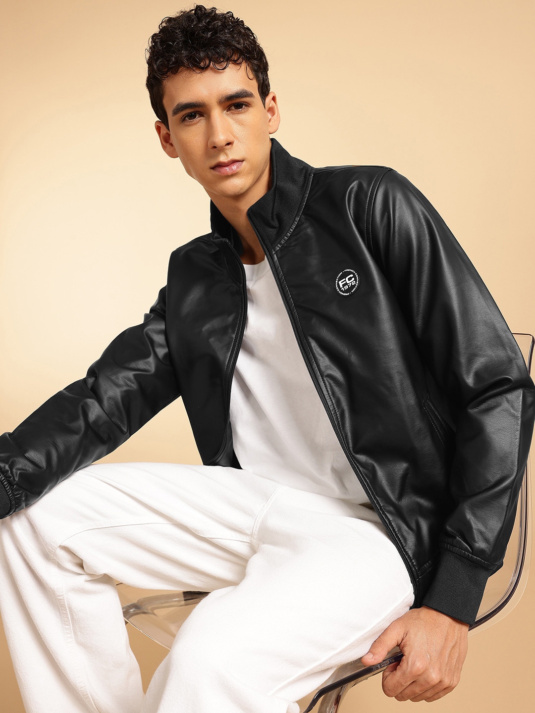 French Connection Stand Collar Bomber Jacket