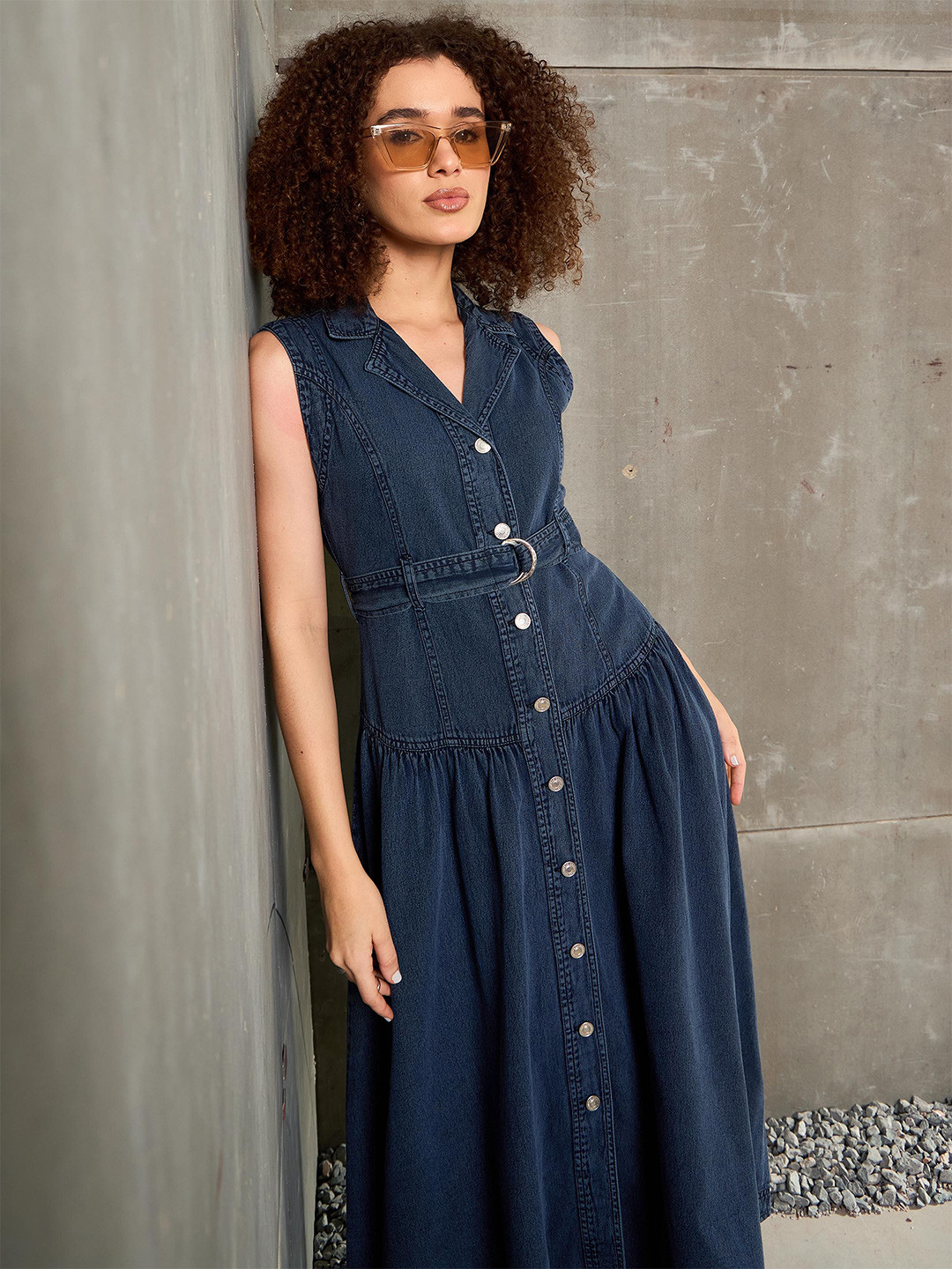 SASSAFRAS Denim Maxi Dress