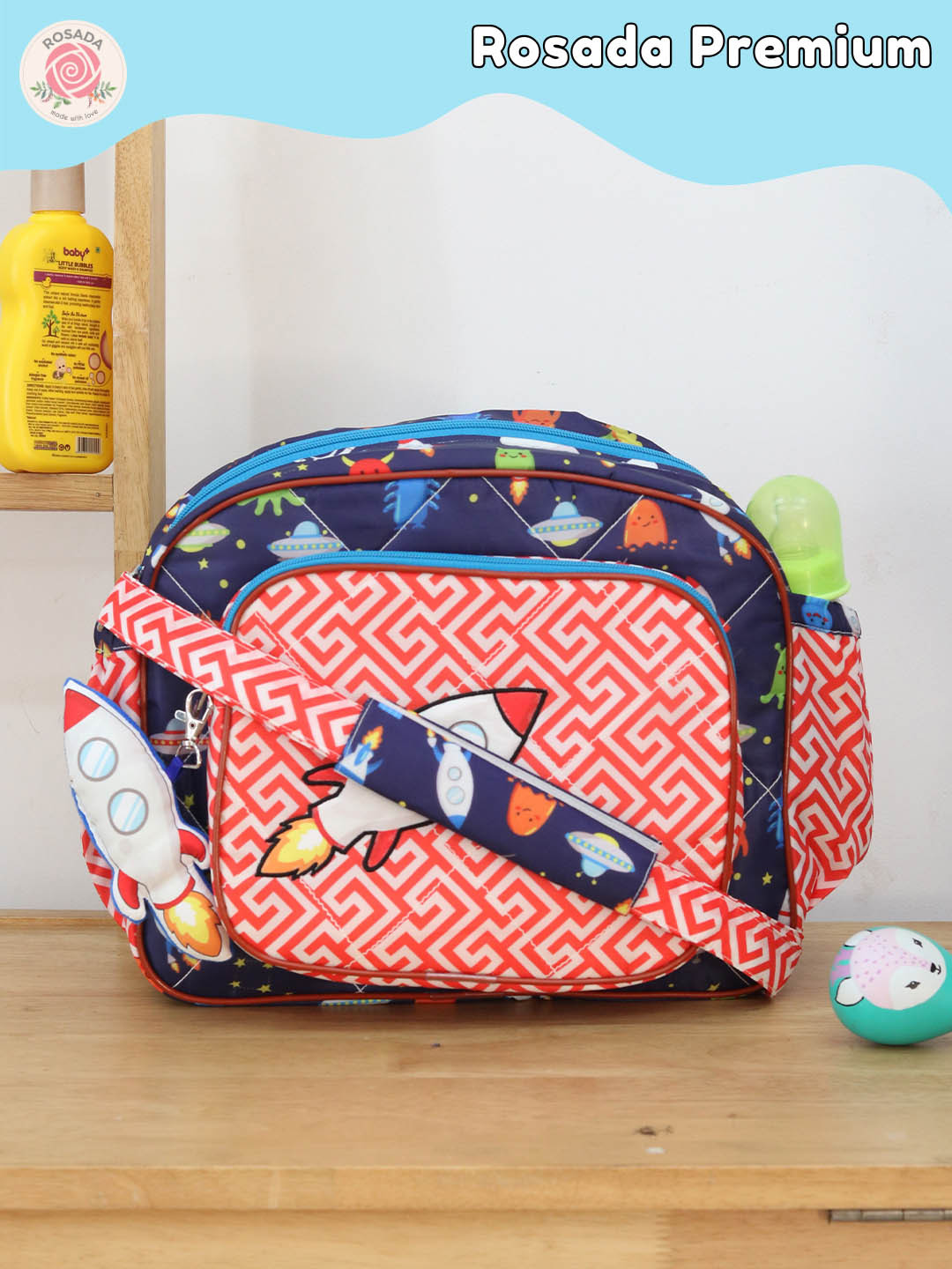 ROSADA Kids Space Printed With Toy Hanging Baby Diaper Bag