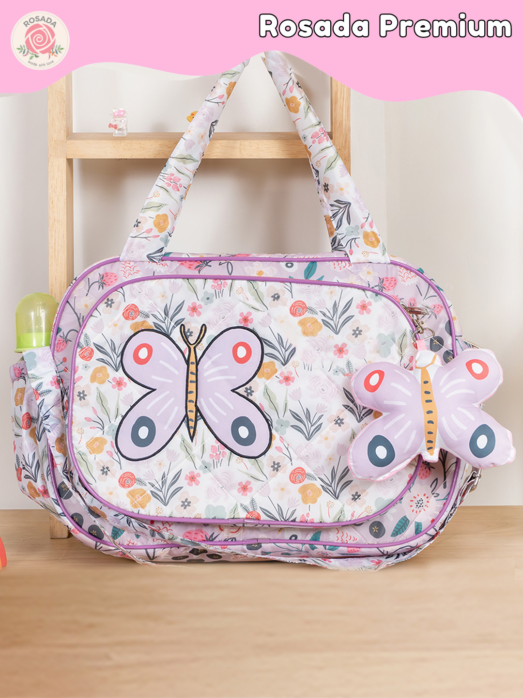 ROSADA Kids Garden Printed Lightweight With Toy Hanging Baby Diaper Bag