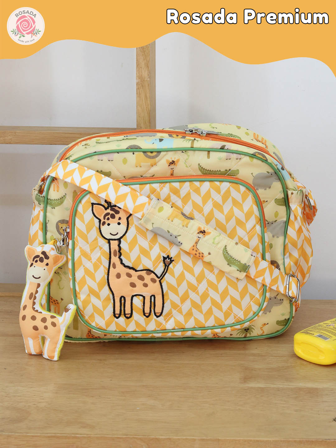 ROSADA Kids Animal Printed With Toy Hanging Baby Diaper Bag
