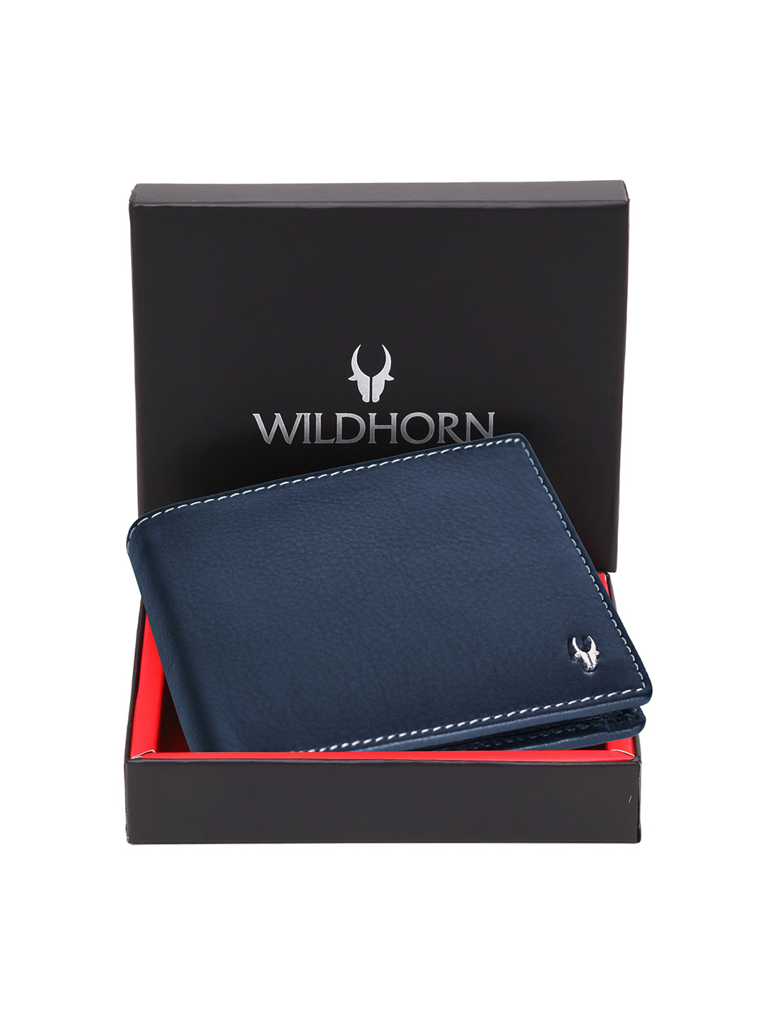 WildHorn Men Textured Leather Two Fold Wallet