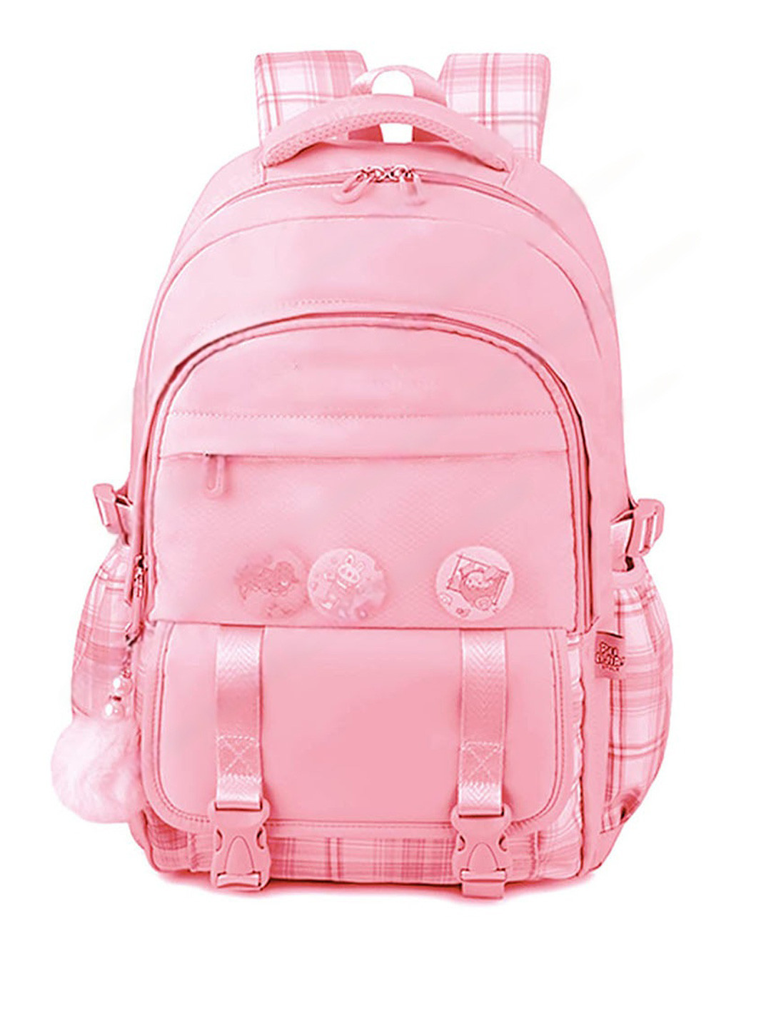 YK Kids Checkered Korean Charm Lightweight Backpack