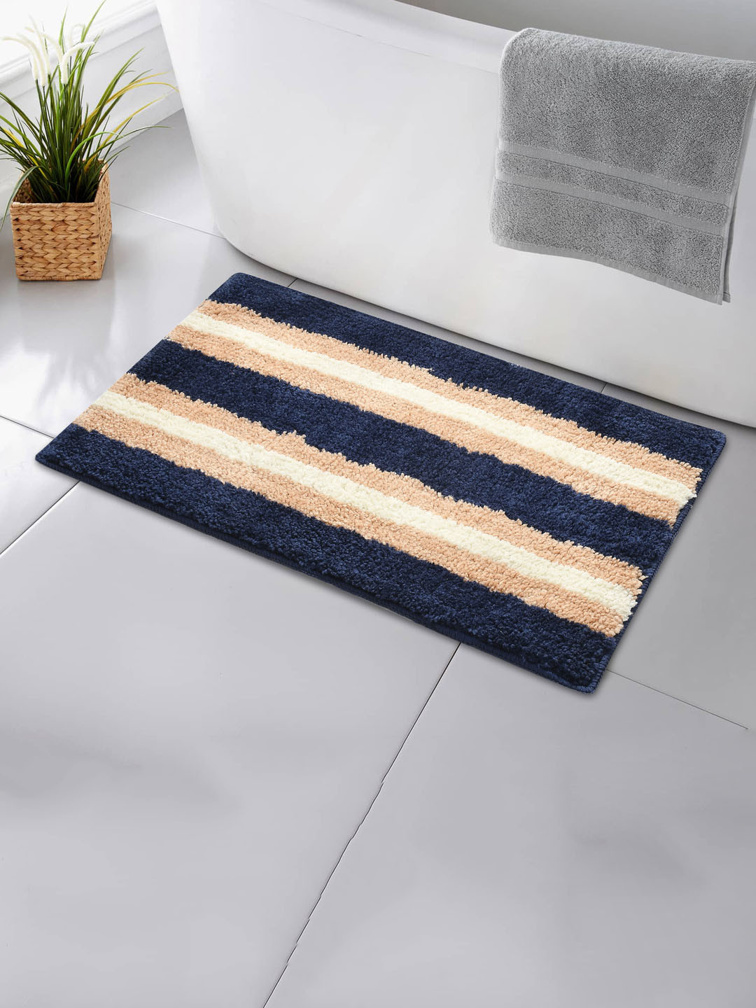 GBL COLLECTION Blue Super Water Absorbent Bath Rugs