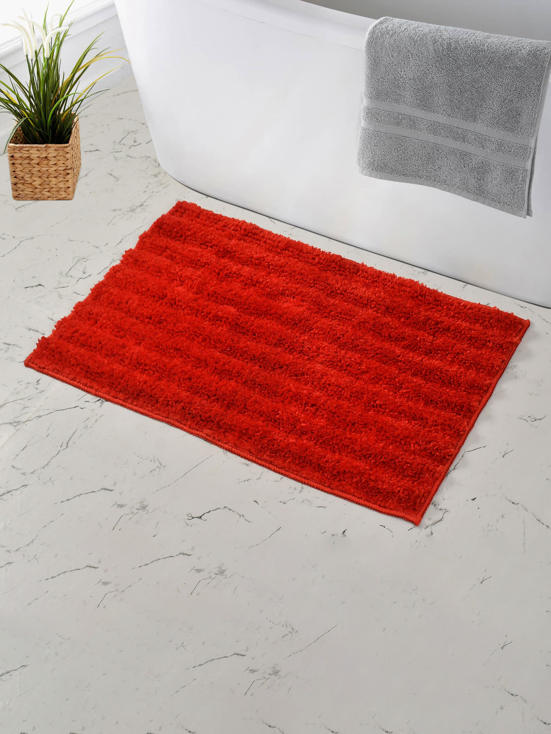 GBL COLLECTION Red Super Water Absorbent Bath Rugs