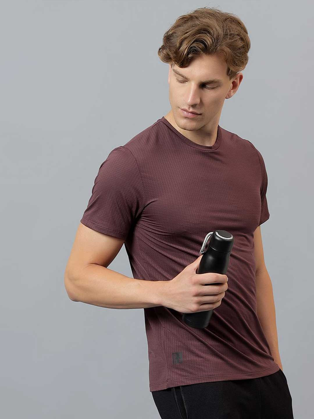 DIDA Men Dri-FIT Self Design Round Neck T-shirt