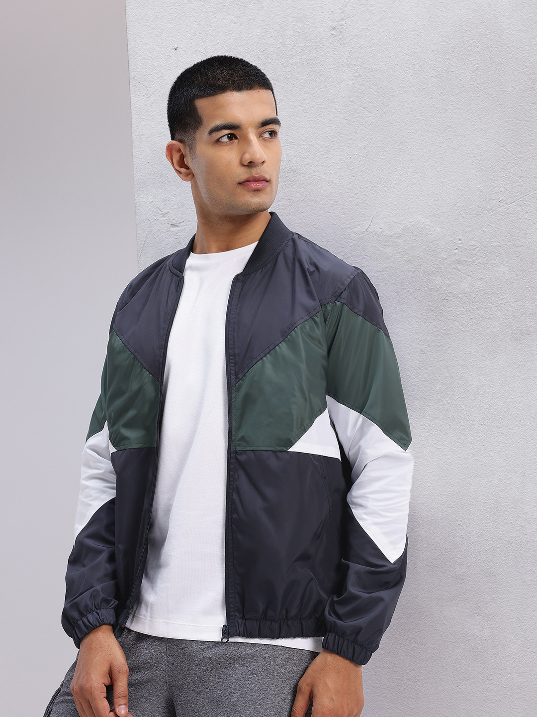HRX by Hrithik Roshan Colourblock Bomber Lifestyle Jacket