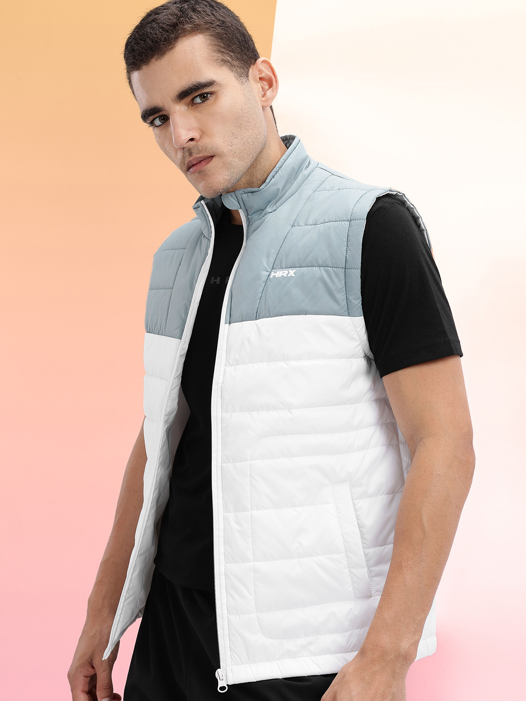 HRX by Hrithik Roshan Mock Collar Colorblocked Gilet