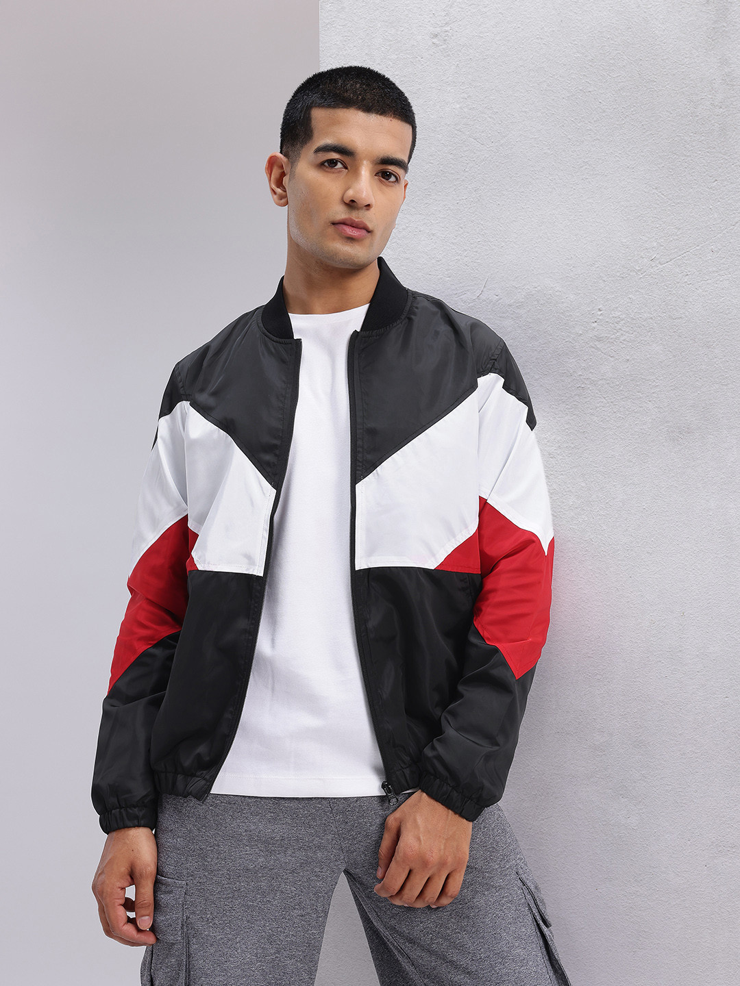 HRX by Hrithik Roshan Colourblock Bomber Lifestyle Jacket