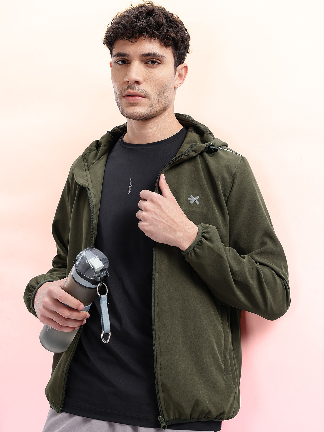 HRX by Hrithik Roshan Hooded Running Jacket with Reflective Elements