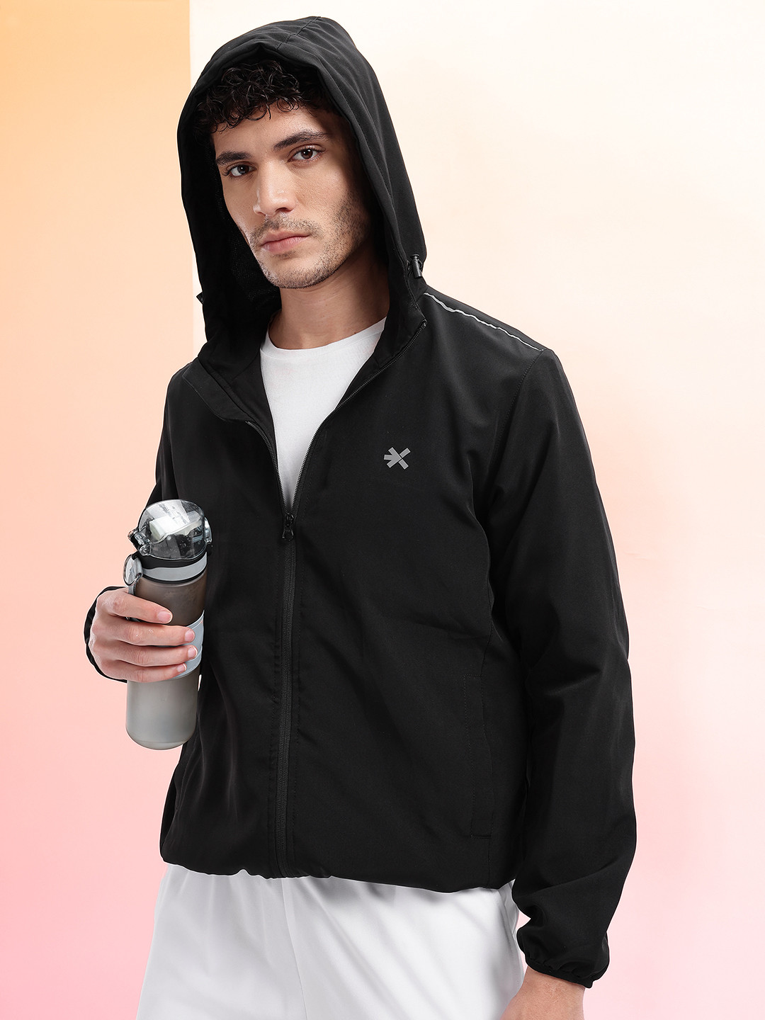 HRX by Hrithik Roshan Hooded Running Jacket with Reflective Elements