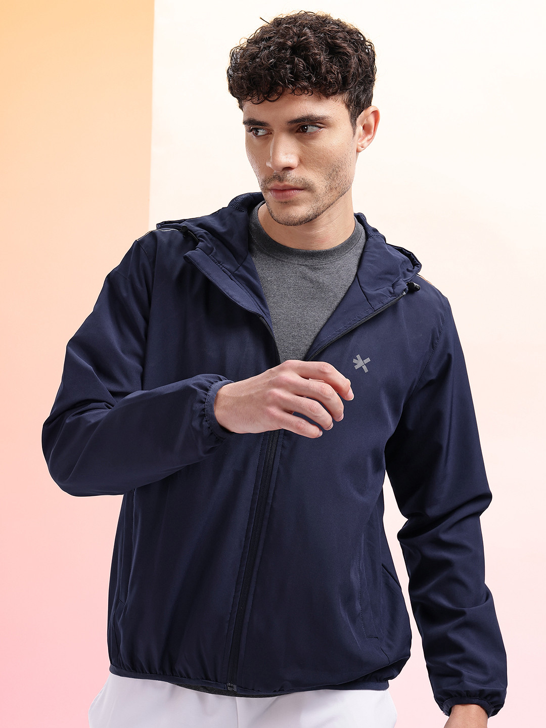 HRX by Hrithik Roshan Hooded Running Jacket with Reflective Elements