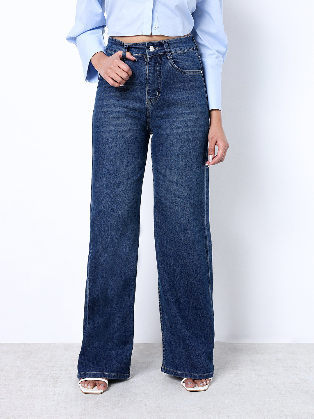 ZUYA Women Stretch Super Wide Leg Denim Jeans