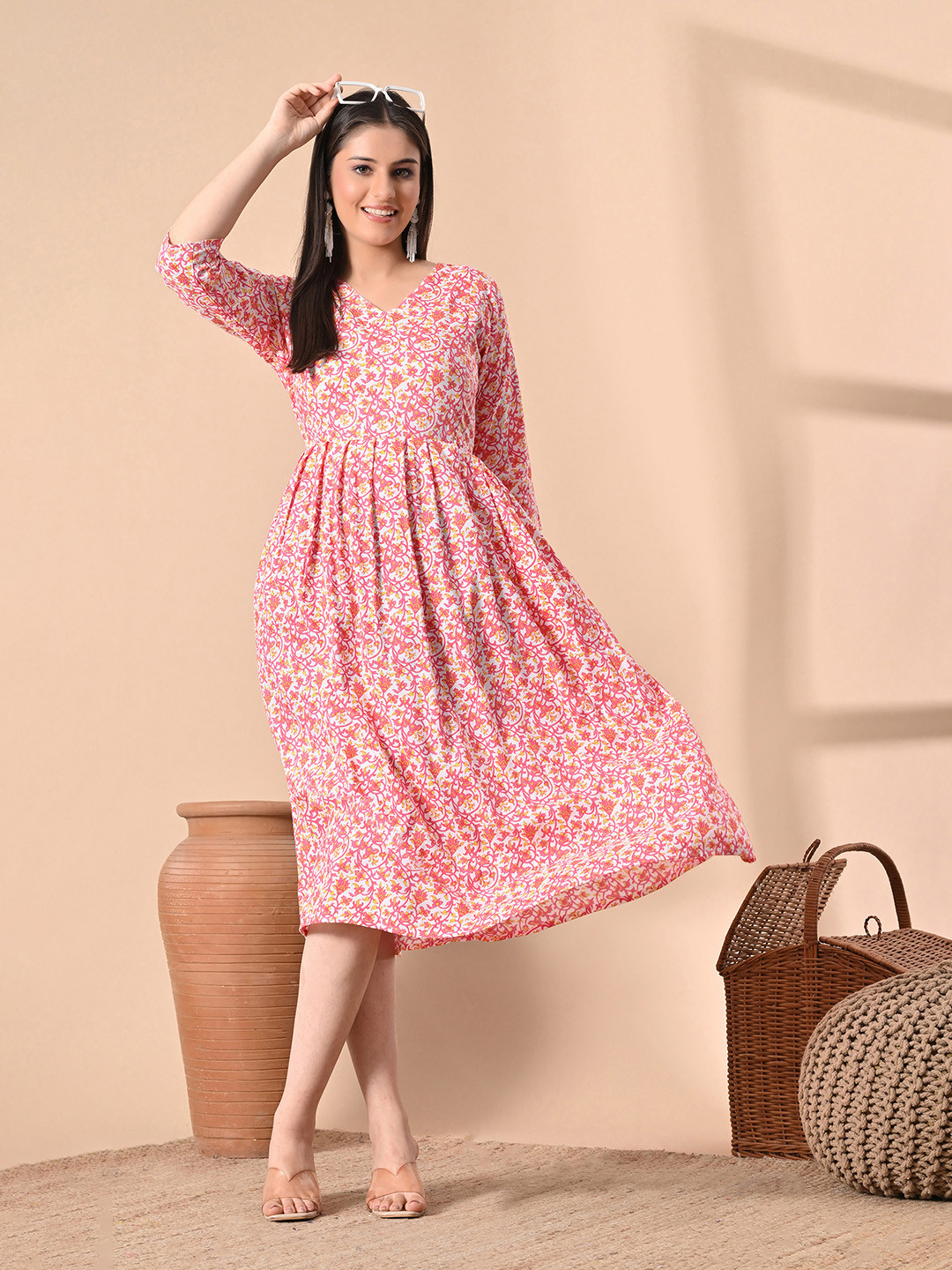 SILAKIVA Women Floral Printed Floral Maternity Anarkali Kurta