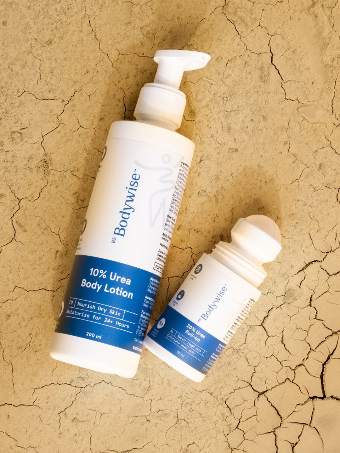 Be Bodywise Set of 10% Urea Body Lotion 200ml & 20% Urea Roll On For Cracked Heels 50ml