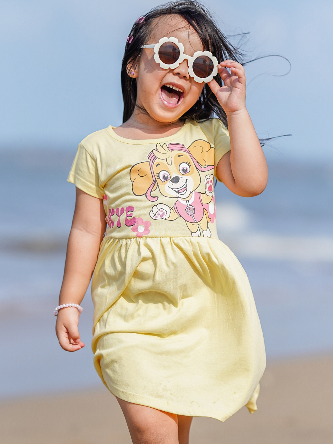 Nap Chief Girls Paw Patrol Skye Printed Relaxed Fit Pure Cotton Fit & Flare Dress