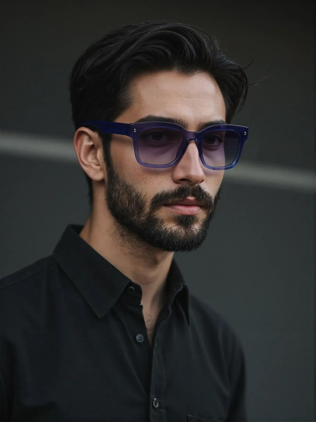 Ted Smith Unisex Blue-Grey Graded Wayfarer Premium Acetate Sunglasses With Polarised Lens