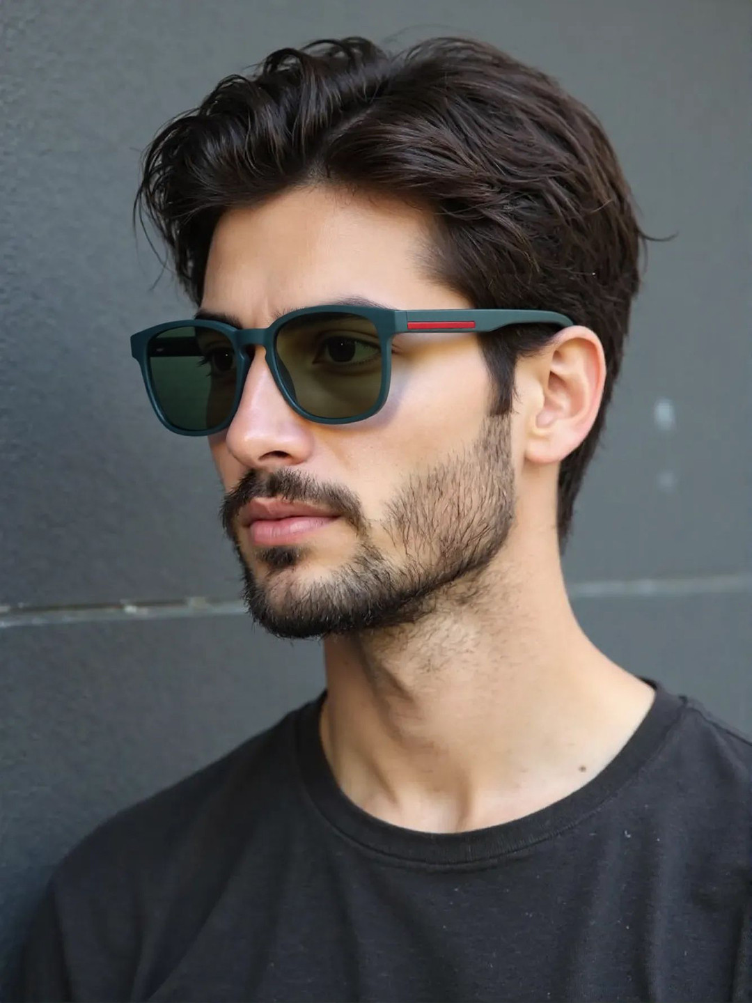 Ted Smith Unisex Green Wayfarer Sunglasses With Polarised Lens