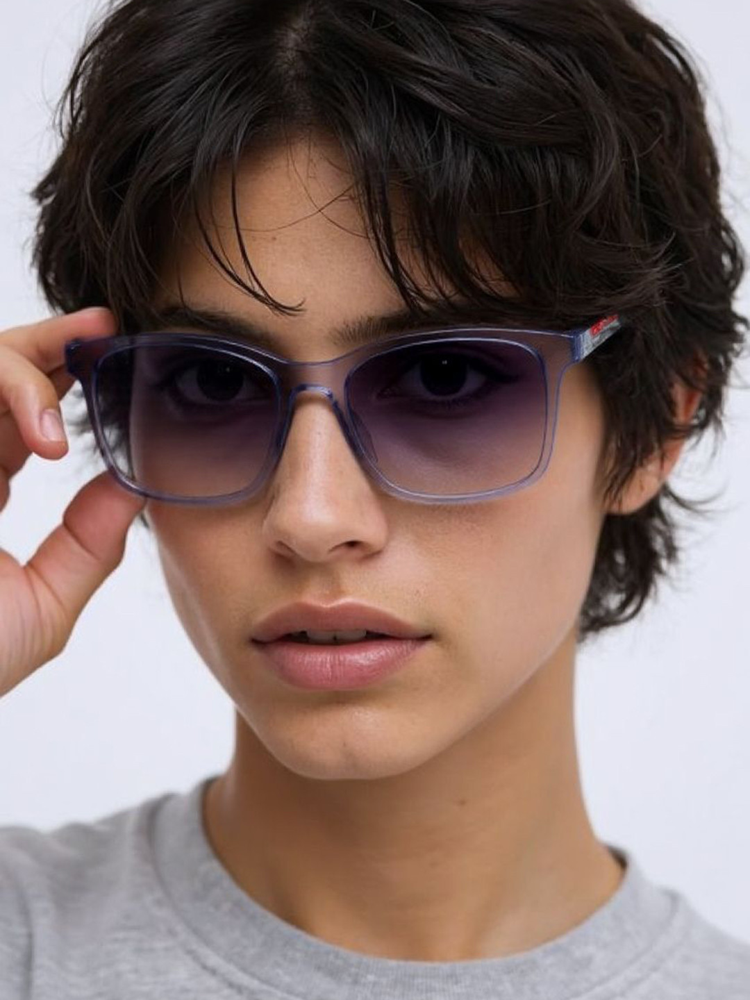 Ted Smith Unisex Blue-Grey Graded Sports Sunglasses With Polarised Lens