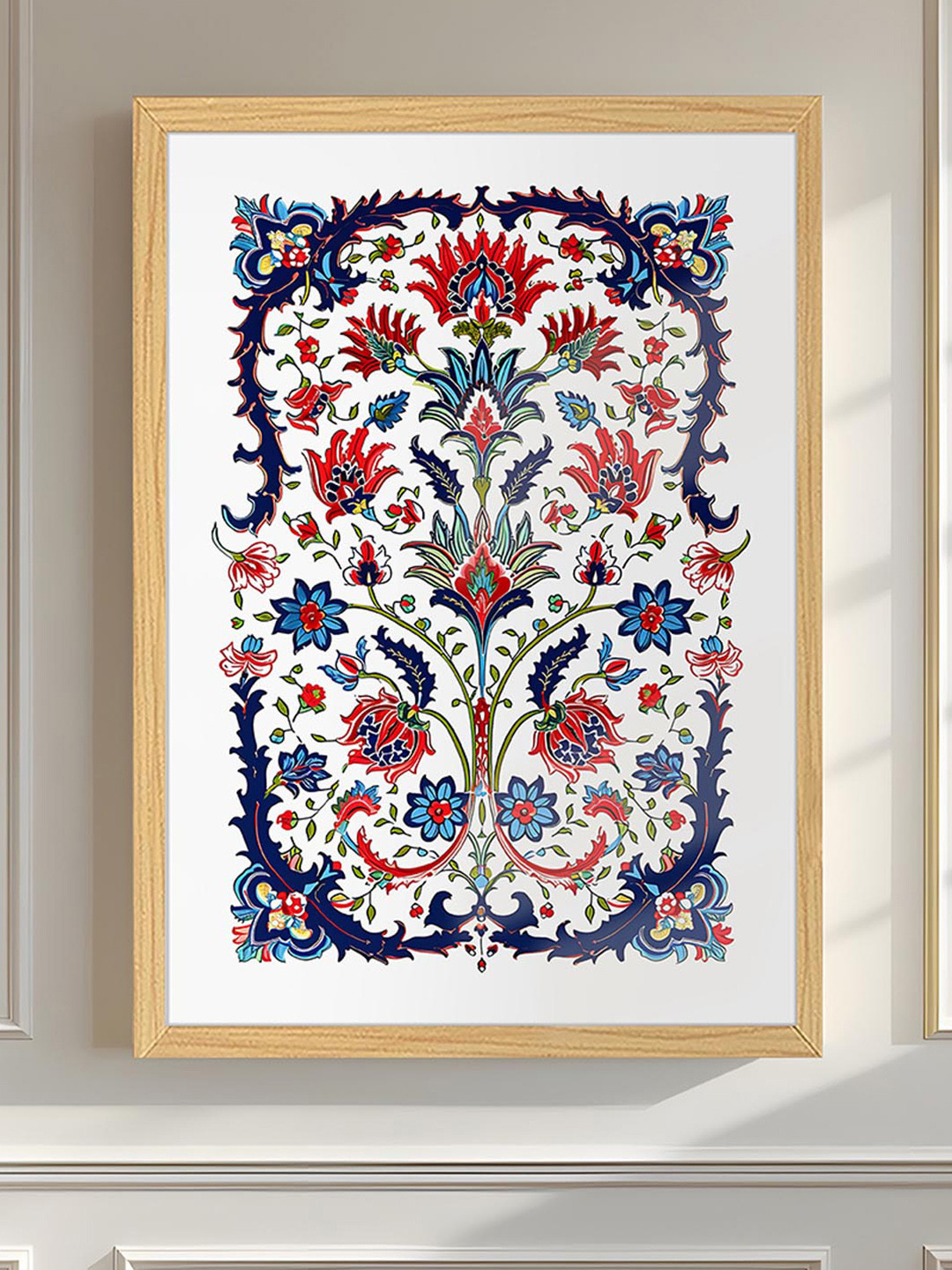 Art Street Purple & White Elegant Turkish Floral Wooden Wall Art