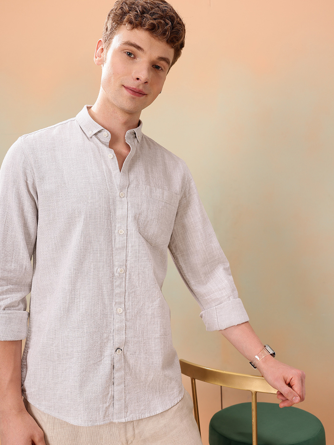 Mast & Harbour Solid Regular Fit Shirt