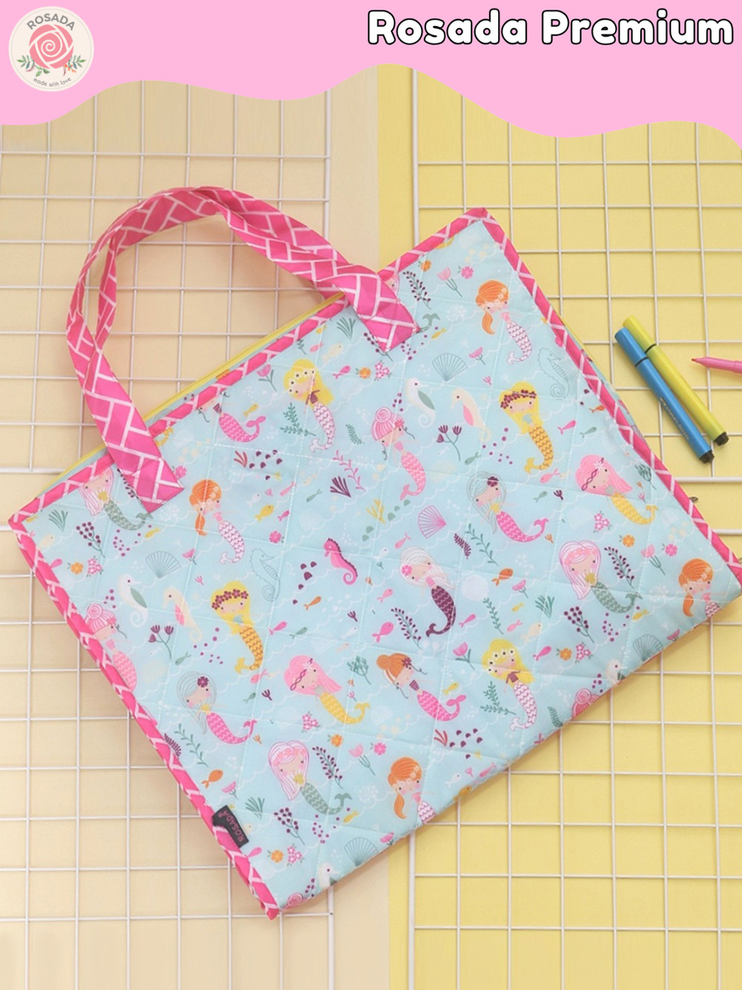 ROSADA Kids Mermaid Printed Art Bag