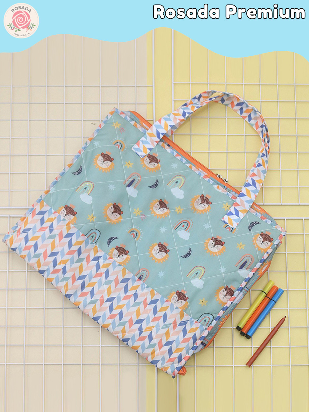 ROSADA Kids Lion Printed Art Bag
