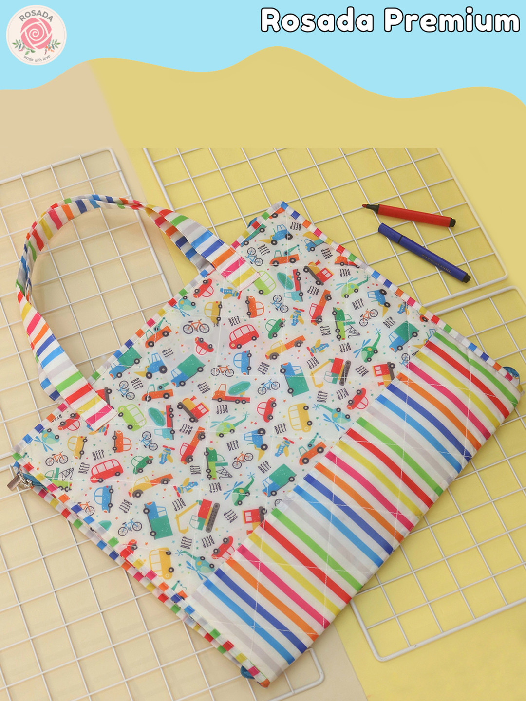 ROSADA Kids Car Printed Art Bag