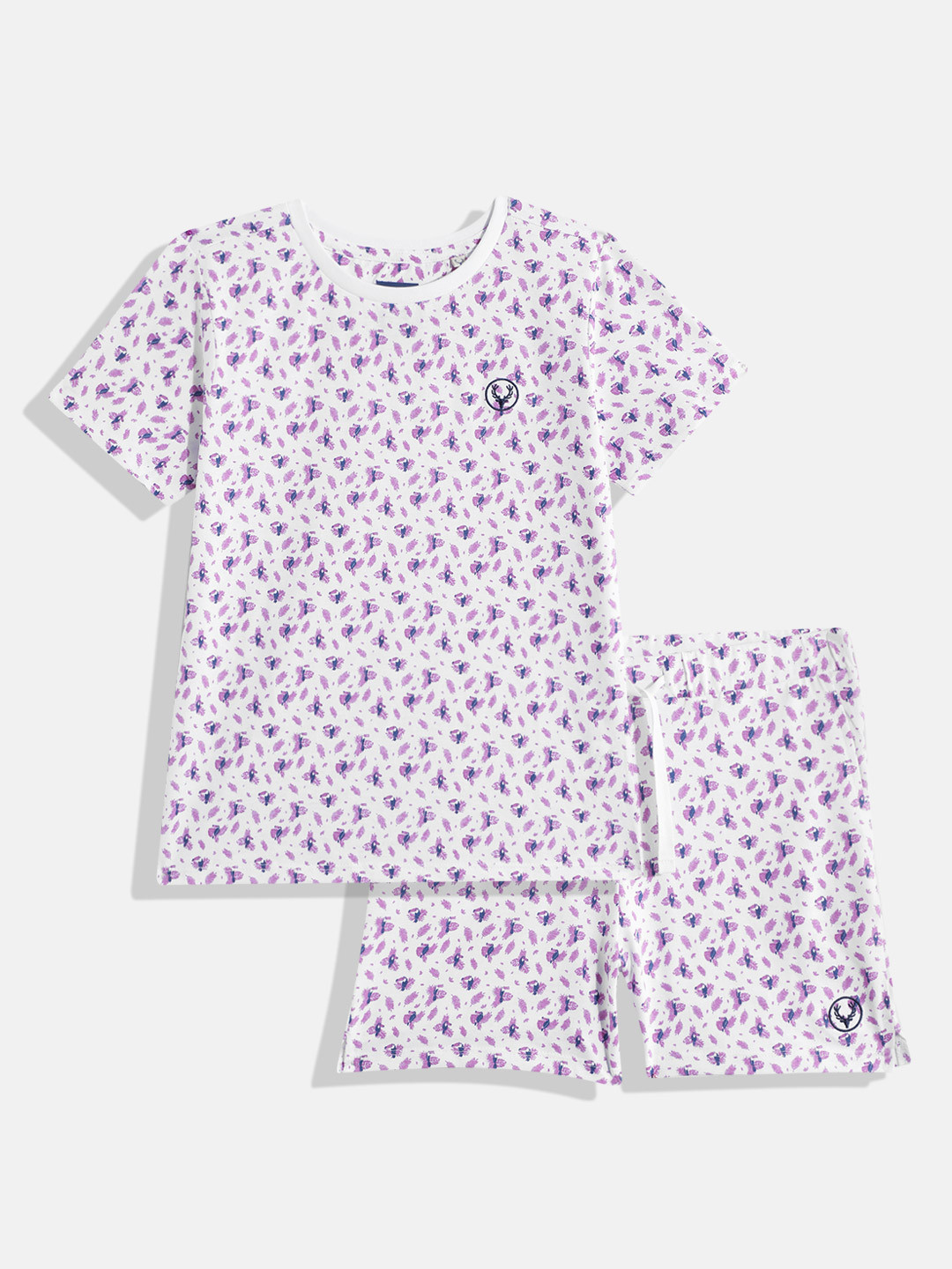 Allen Solly Junior Girls Cotton Printed T-shirt with Shorts
