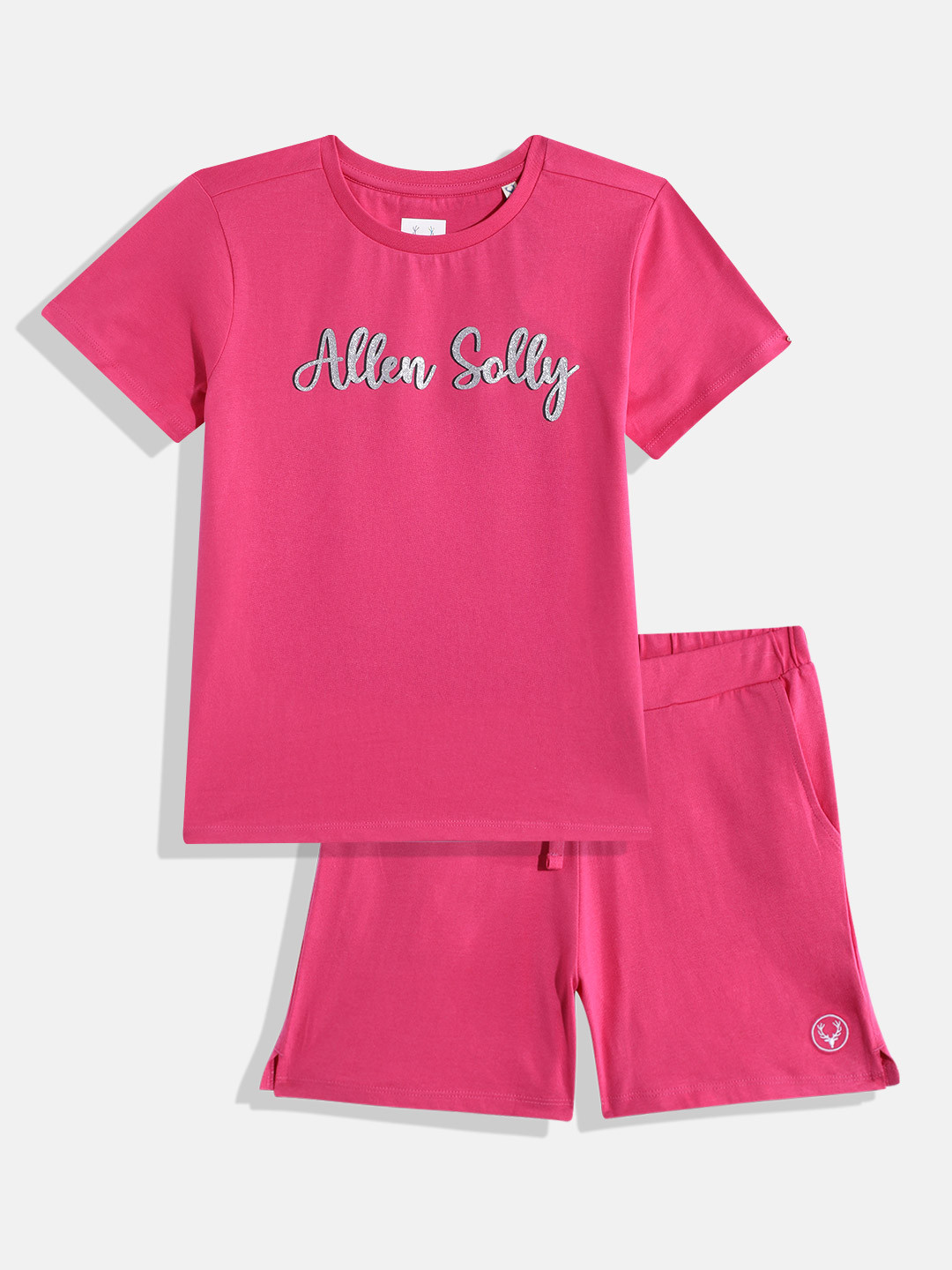 Allen Solly Junior Girls Cotton Printed T-shirt with Shorts