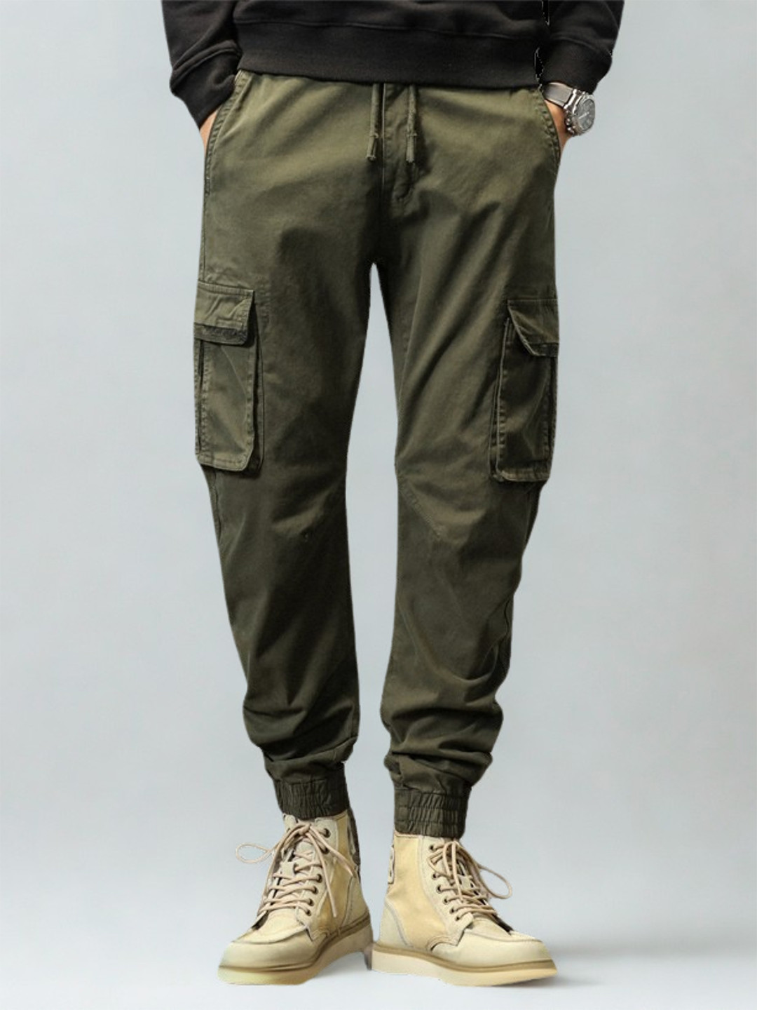 L'monte Slim Fit Cotton Cargo Trousers