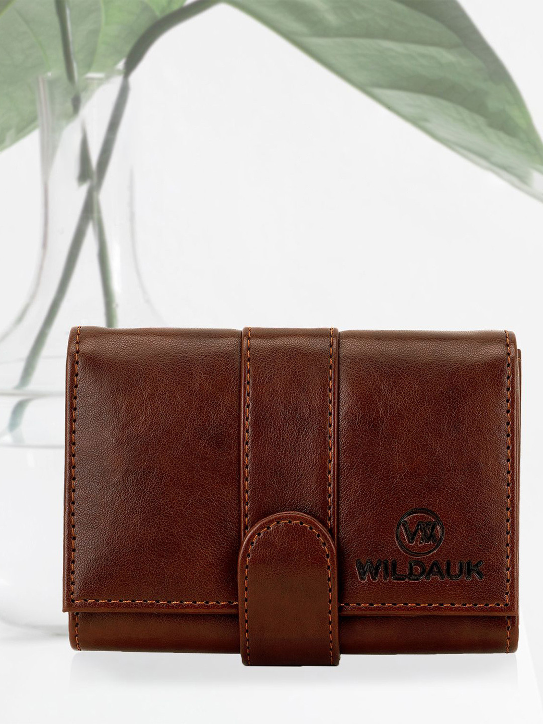 WILDAUK Women Brand Logo Textured PU Envelope