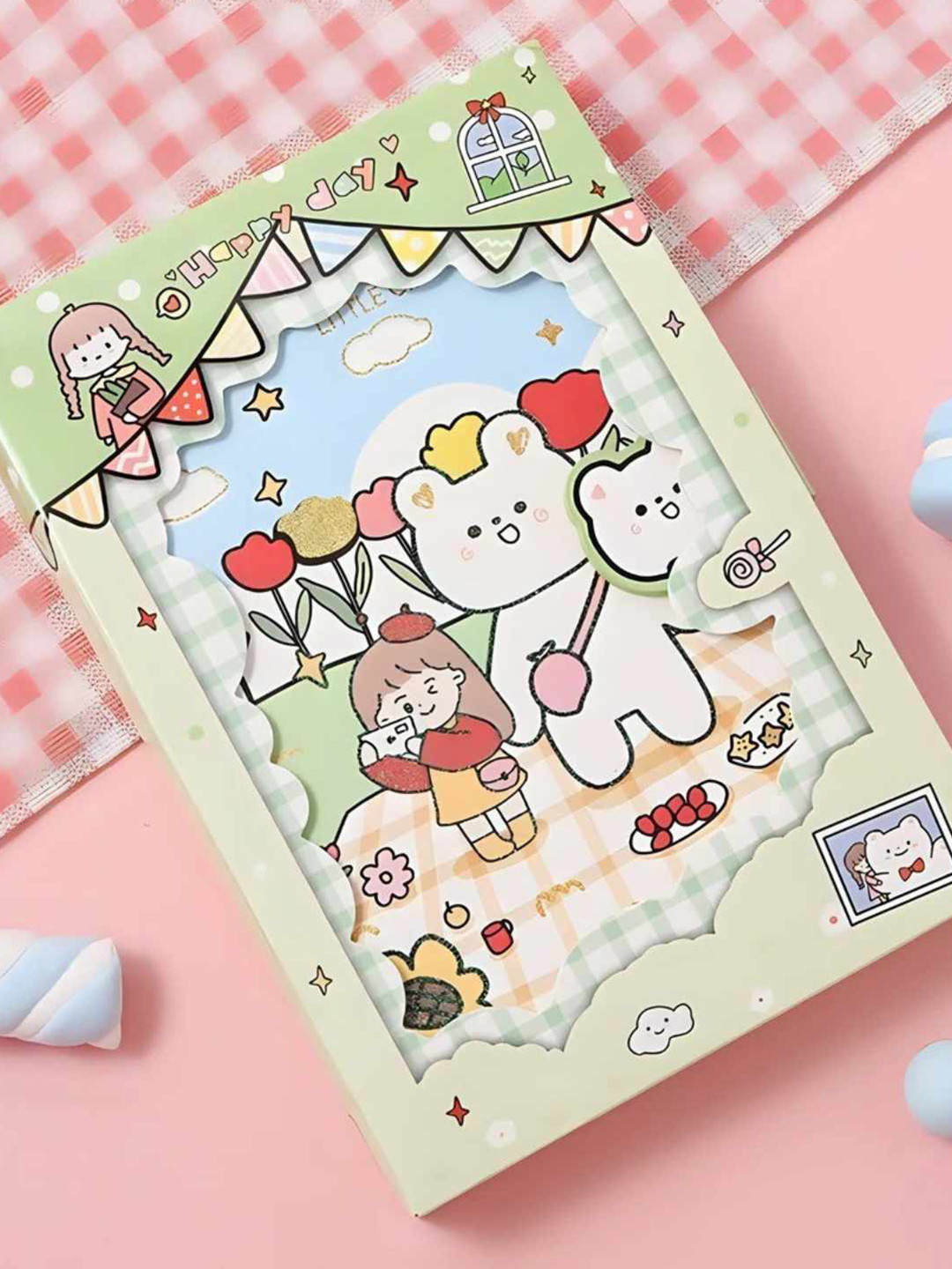 YK Bear Fam Self Design Diary With Magnetic Buckle