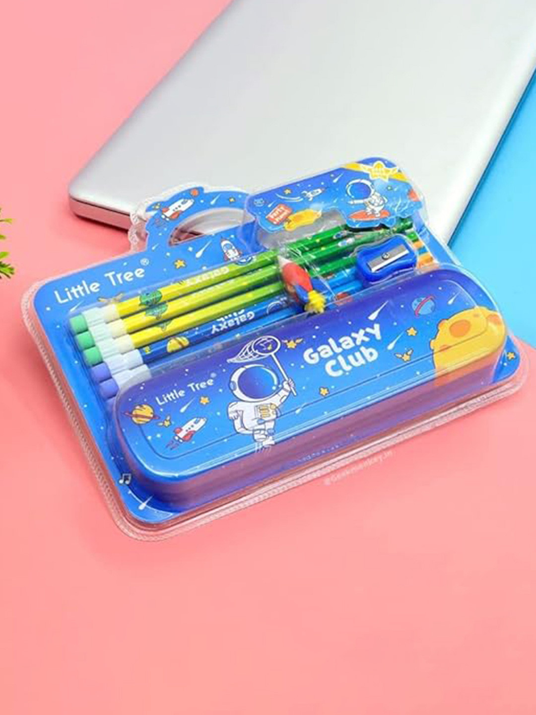 YK Kids Printed Space & Unicorn Themed Pencil Stationery Set