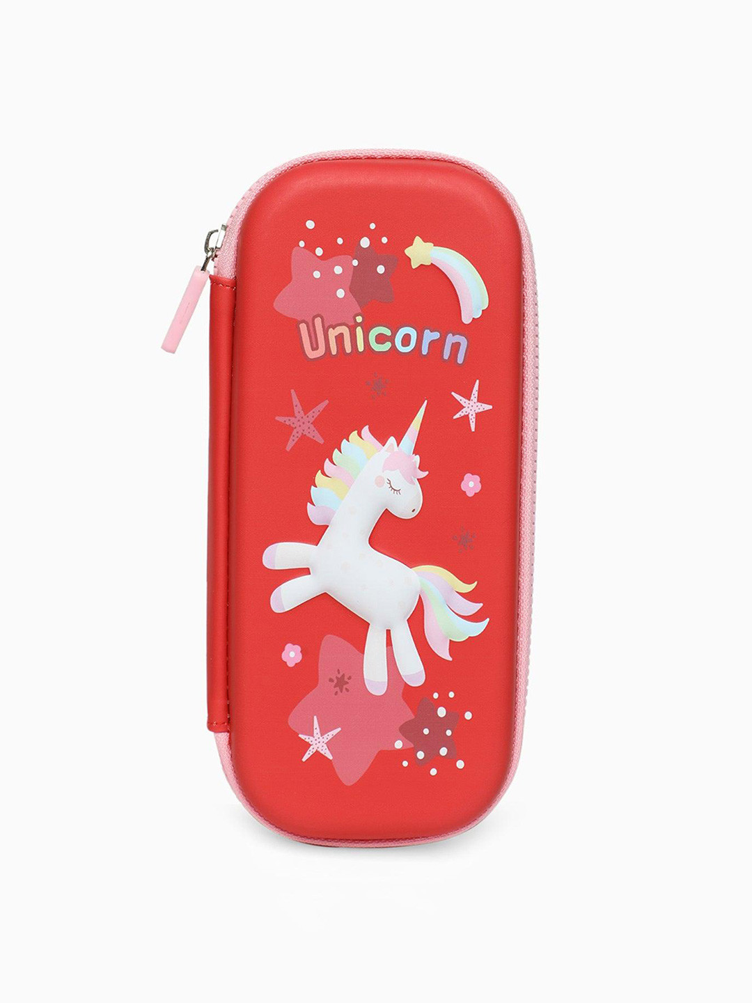 YK Kids Pink 3D Unicorn Pencil Case With Large Capacity And Compartments
