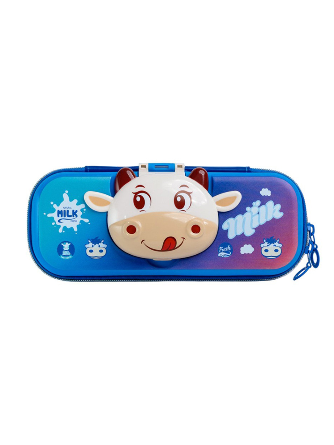 YK Kids Blue Cute & Durable Cow Printed Pencil Case