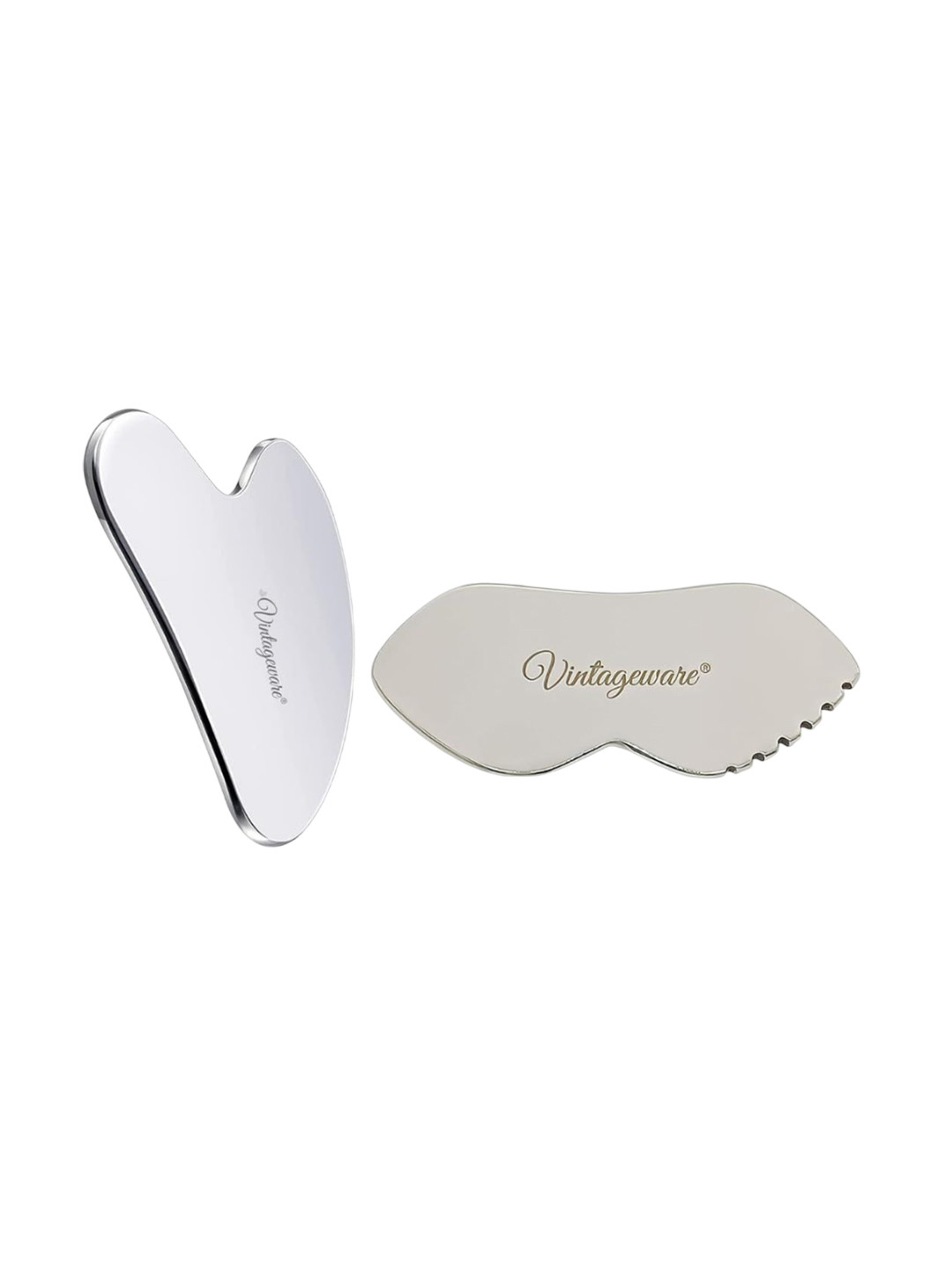 Vintageware Set Of 2 Skin Boosting Stainless Steel Gua Sha