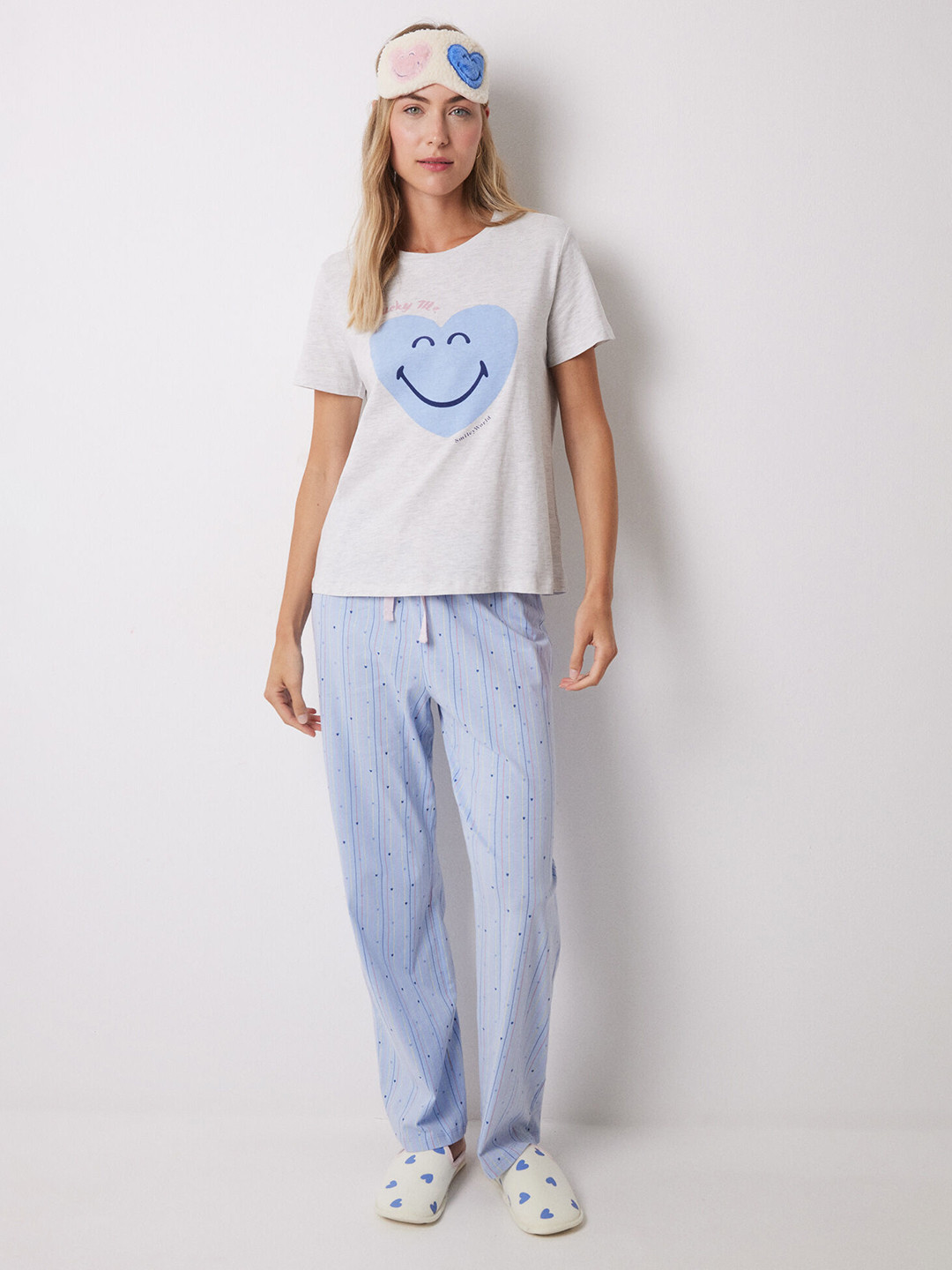 women'secret Conversational Printed T-shirt With Striped Pyjamas