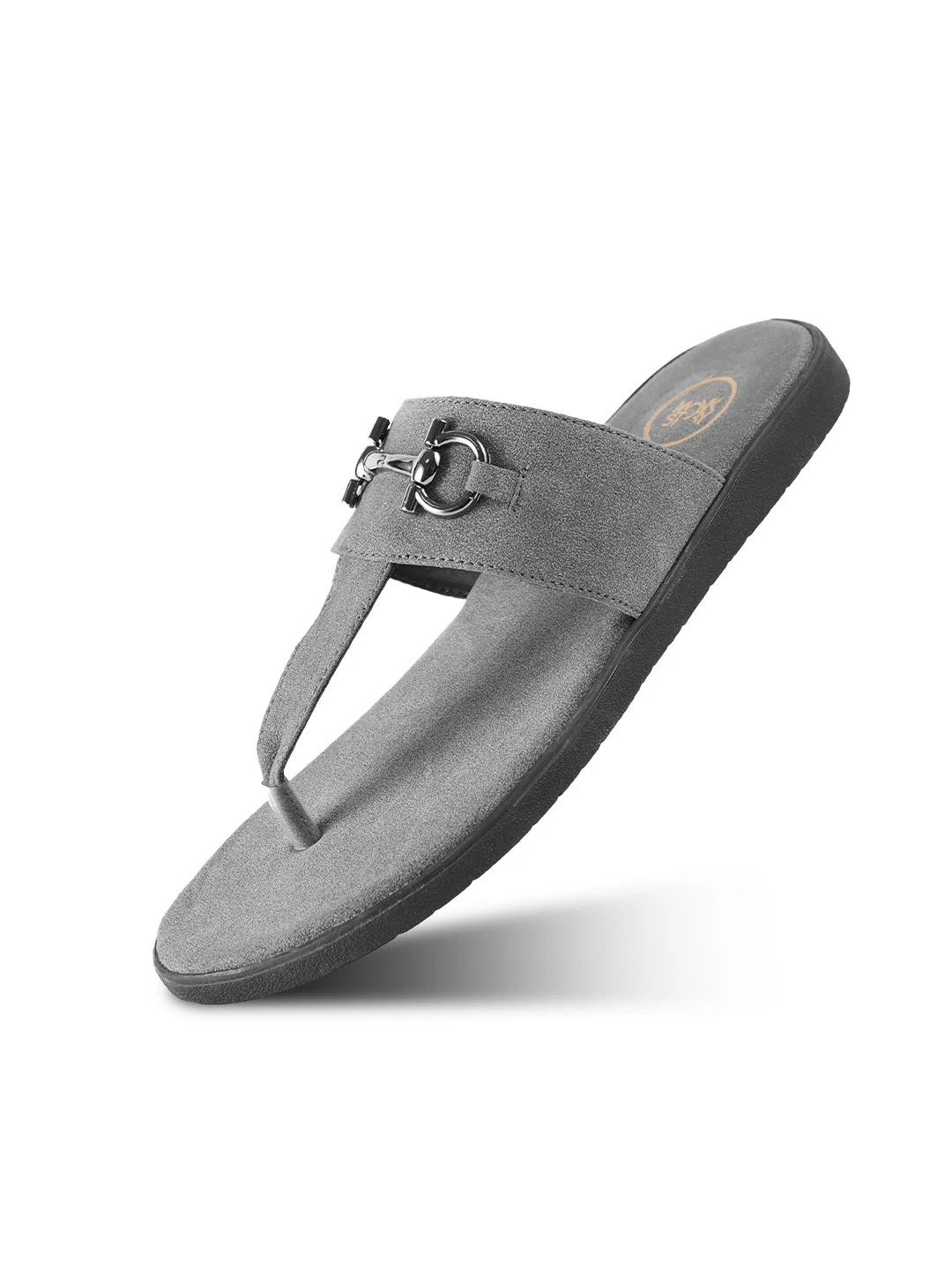 MONKSTORY T-Rad Men Grey Comfort Luxe Horsebit Sandals