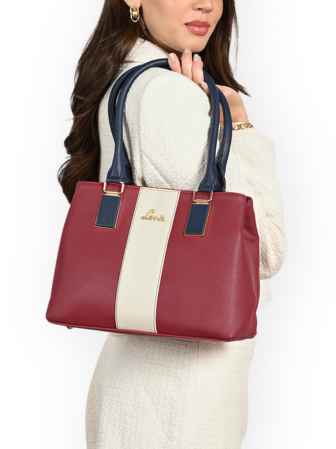 Lavie Women Kassy Colourblocked Structured Satchel