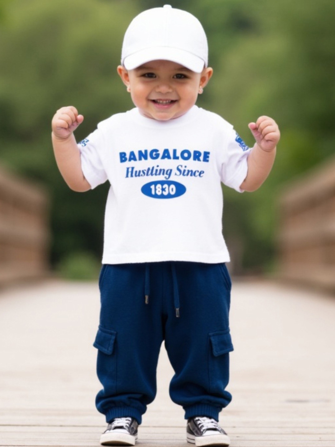 Nap Chief Infants Unisex Bangalore Hustling Printed Pure Cotton T-Shirt & Cargo Joggers