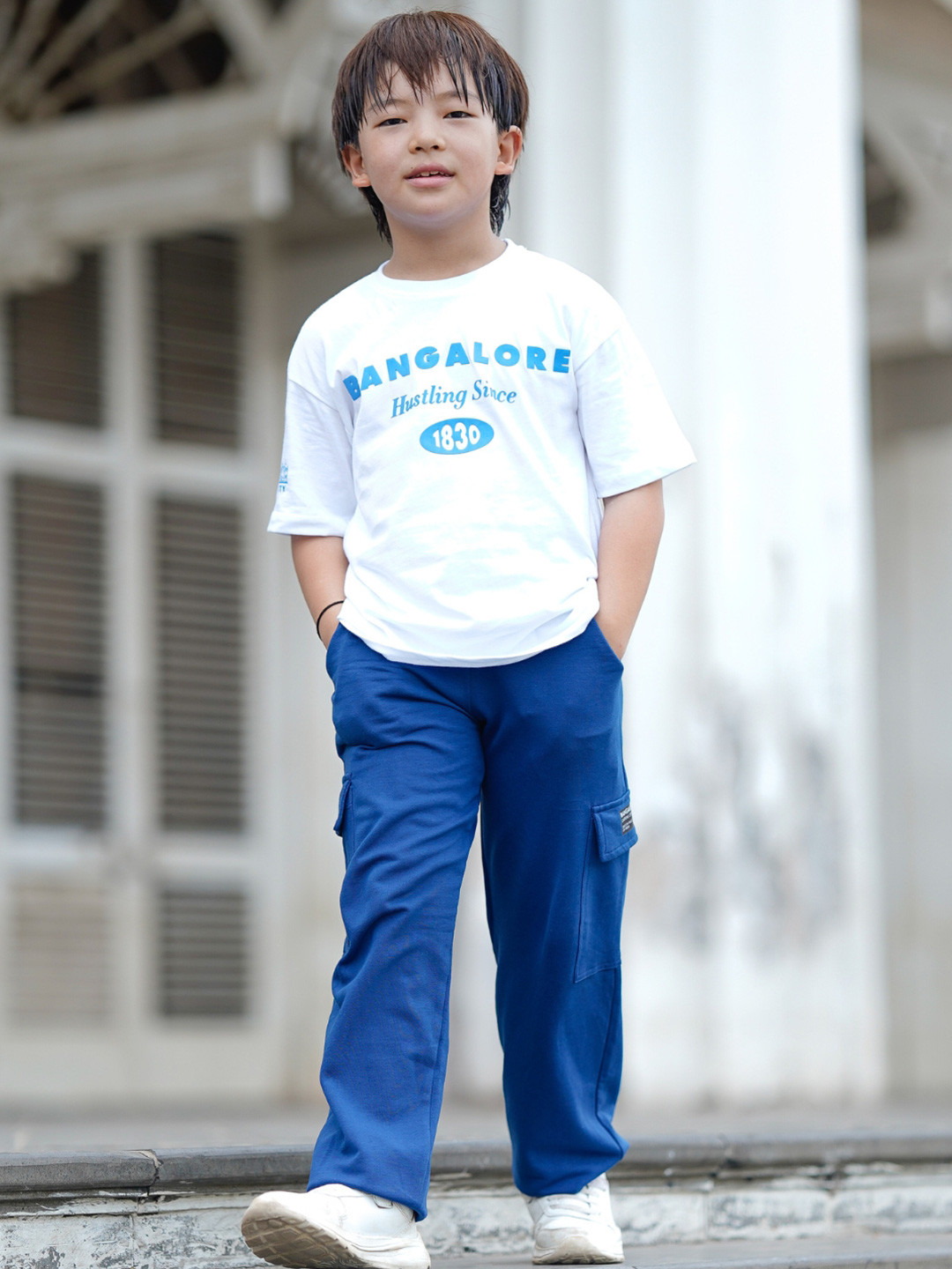 Nap Chief Kids Unisex Bangalore Hustling Printed Pure Cotton T-Shirt & Cargo Joggers
