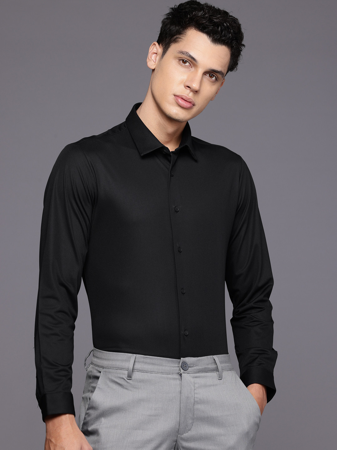 Louis Philippe Ath.Work Super Slim Fit Smart Casual Shirt