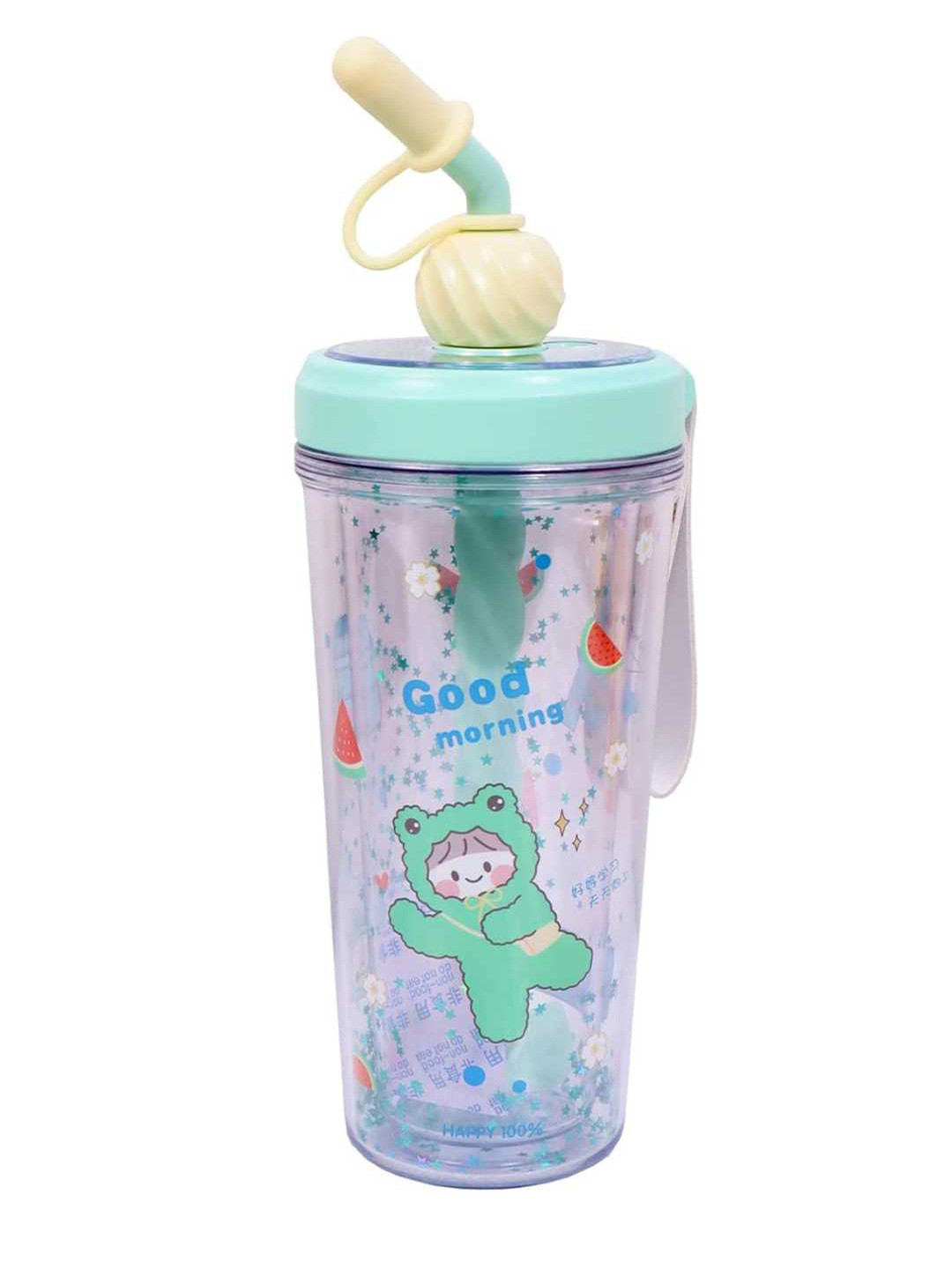 YK Green Conversational Plastic Spill Proof Tumbler - 600ml